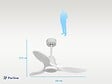 PURLINE - Ventilateur de plafond Réversible  Thermostat Dimmable Wifi Moteur à courant continu Toits en pente Télécommande Lumière à trois tons Hypersilence Mémoire - vignette