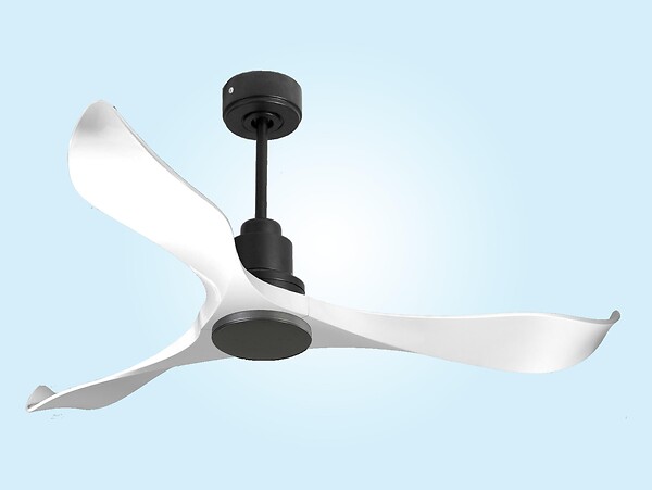 PURLINE - Ventilateur de plafond Réversible  Thermostat Wifi Moteur à courant continu Toits en pente Télécommande Adaptateur 2/3 Lames Hypersilence Mémoire - large