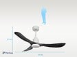 PURLINE - Ventilateur de plafond Réversible  Thermostat Dimmable Wifi Moteur à courant continu Toits en pente Télécommande Lumière à trois tons Hypersilence Mémoire - vignette