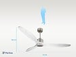 PURLINE - Ventilateur de plafond Réversible  Thermostat Dimmable Wifi Moteur à courant continu Toits en pente Télécommande Lumière à trois tons Hypersilence Mémoire - vignette