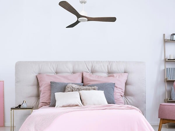 PURLINE - Ventilateur de plafond Réversible  Thermostat Wifi Moteur à courant continu Toits en pente Télécommande Hypersilence Mémoire - large