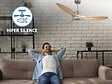 PURLINE - Ventilateur de plafond Réversible  Thermostat Dimmable Wifi Moteur à courant continu Toits en pente Télécommande Lumière à trois tons Hypersilence Mémoire - vignette