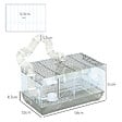 PAWHUT - Cage rongeur hamster - tunnel, poignée, accessoires - plastique acier gris blanc - vignette