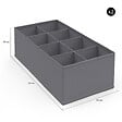 ID MARKET - Lot de 14 boites de rangement tiroir organisateurs de dressings gris anthracite - vignette