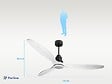 PURLINE - Ventilateur de plafond Réversible  Thermostat Dimmable Wifi Moteur à courant continu Toits en pente Télécommande Lumière à trois tons Hypersilence Mémoire - vignette