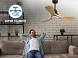 PURLINE - Ventilateur de plafond Réversible  Thermostat Dimmable Wifi Moteur à courant continu Toits en pente Télécommande Lumière à trois tons Hypersilence Mémoire - vignette