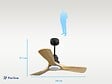 PURLINE - Ventilateur de plafond Réversible  Thermostat Dimmable Wifi Moteur à courant continu Toits en pente Télécommande Lumière à trois tons Hypersilence Mémoire - vignette