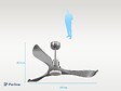 PURLINE - Ventilateur de plafond Réversible  Thermostat Dimmable Wifi Moteur à courant continu Toits en pente Télécommande Lumière à trois tons Mémoire - vignette