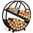 COOK KING - Range-bûches rond DIEGO en acier noir Ø 80 cm - vignette