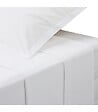 ATMOSPHERA - Drap plat 2 Personnes en percale de Coton Blanc 240 x 290 cm - vignette