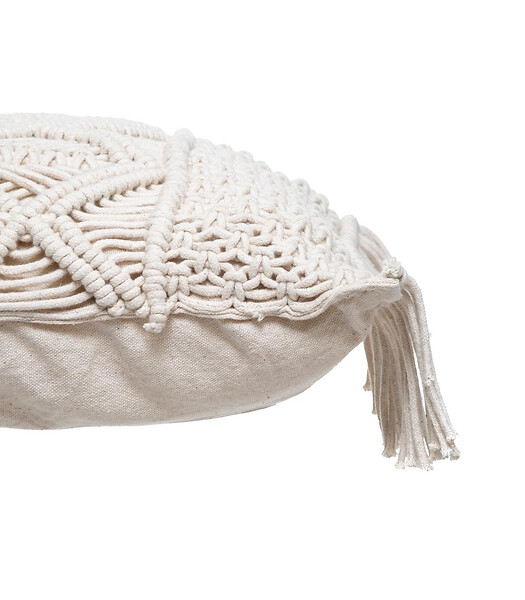 ATMOSPHERA - Coussin déhoussable Macramé en Coton 30 x 50 cm - large