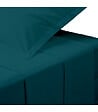 ATMOSPHERA - Drap plat 2 Personnes en percale de Coton Bleu Egéen 240 x 290 cm - vignette
