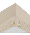 ATMOSPHERA - Drap housse 2 Personnes en percale de Coton Beige Lin 180 x 200 cm - vignette
