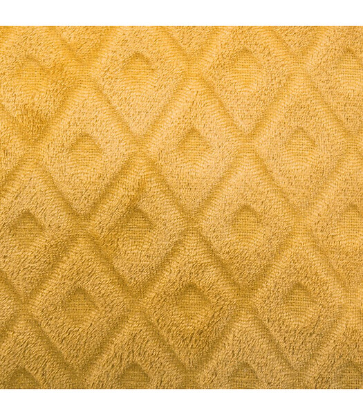 ATMOSPHERA - Coussin déhoussable Ocre motif en relief 40 x 40 cm - large