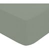ATMOSPHERA - Drap housse 2 Personnes en percale de Coton Vert Tilleul 140 x 190 cm - vignette