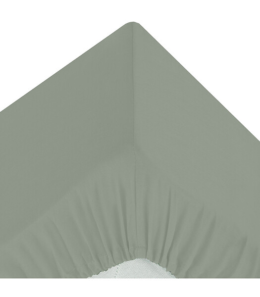 ATMOSPHERA - Drap housse 2 Personnes en percale de Coton Vert Tilleul 140 x 190 cm - large