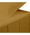 ATMOSPHERA - Drap plat 1 Personne en percale de Coton Marron Mordoré 180 x 290 cm - vignette