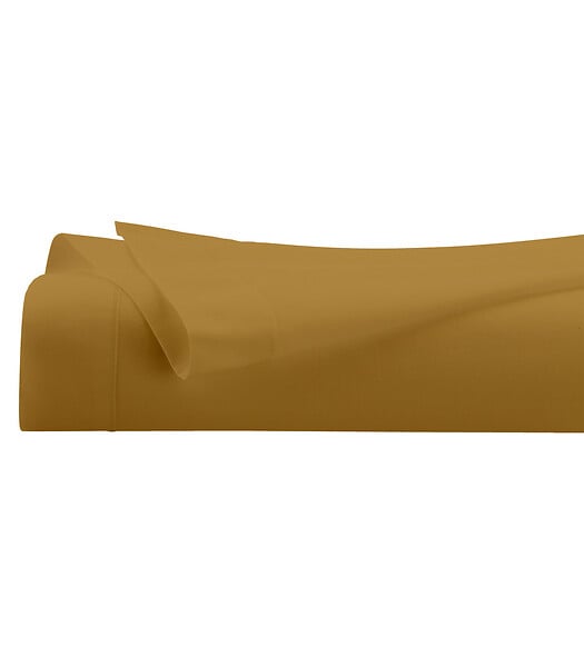 ATMOSPHERA - Drap plat 1 Personne en percale de Coton Marron Mordoré 180 x 290 cm - large