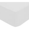 ATMOSPHERA - Drap housse 2 Personnes en percale de Coton Blanc 180 x 200 cm - vignette