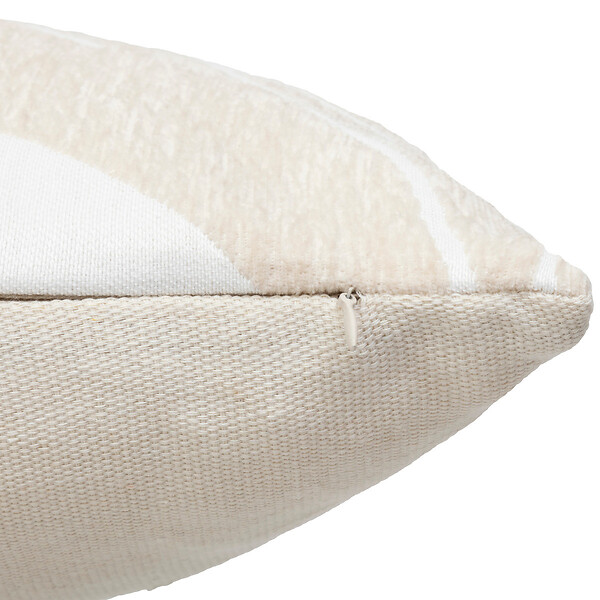 ATMOSPHERA - Coussin décoratif réversible jacquard Beige Lin et Blanc 30 x 50 cm - large