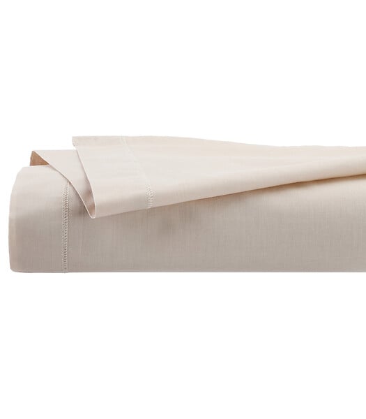 ATMOSPHERA - Drap plat 1 Personne en percale de Coton Beige Lin 180 x 290 cm - large