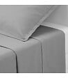 ATMOSPHERA - Drap plat 2 Personnes en percale de Coton Gris 240 x 290 cm - vignette