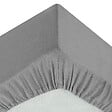 ATMOSPHERA - Drap housse 1 Personne en percale de Coton Gris  90 x 190 cm - vignette