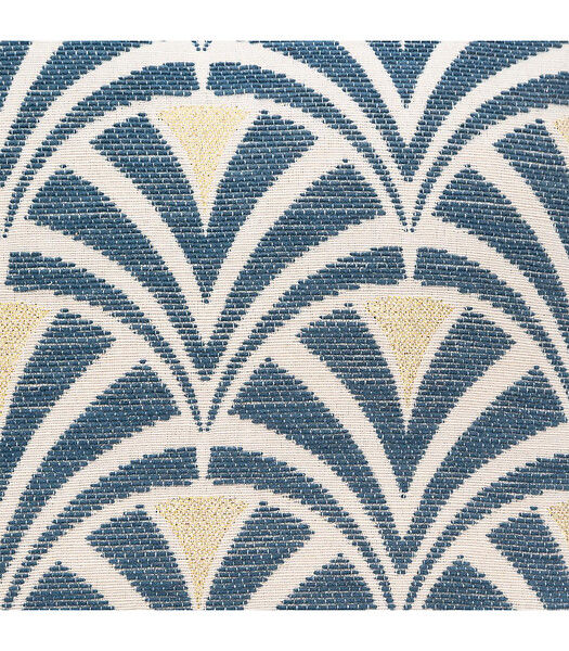 ATMOSPHERA - Housse de Coussin chenille Art déco Bleu 40 x 40 cm - large
