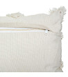 ATMOSPHERA - Coussin déhoussable Ivoire & Pompons Gris ardoise 30 x 50 cm - vignette