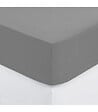 ATMOSPHERA - Drap housse 2 Personnes en percale de Coton Gris 160 x 200 cm - vignette