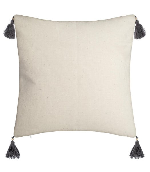 ATMOSPHERA - Housse de Coussin Aztèque pampille et Pompons 40 x 40 cm - large