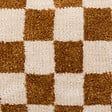 ATMOSPHERA - Coussin décoratif motif Damier tufté Jaune ocre 38 x 58 cm - vignette
