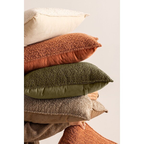ATMOSPHERA - Coussin décoratif Bouclette Terracotta 45 x 45 cm - large