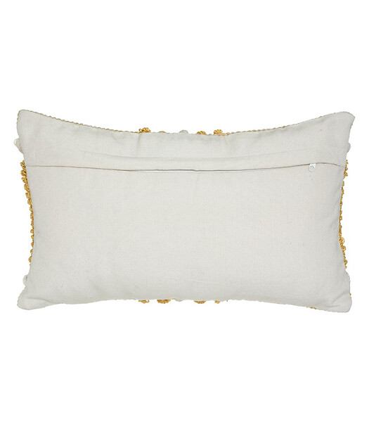 ATMOSPHERA - Coussin déhoussable Ocre & Blanc 30 x 50 cm - large