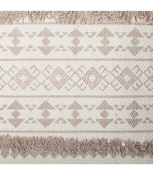 ATMOSPHERA - Housse de coussin  en coton Beige lin tufté 40 x 40 cm - large