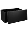 ATMOSPHERA - 2 en 1 Pouf pliant double et coffre de rangement Vinyle Noir  76.6 x H 37.5 cm - vignette
