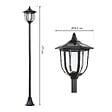 OUTSUNNY - Outsunny Luminaire extérieur solaire lampadaire lanterne classique LED 60 Lm max. dim. 26L x 26l x 177H cm noir - vignette
