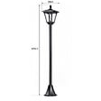 HOMCOM - Outsunny Luminaire extérieur solaire lampadaire lanterne classique LED 40 Lm dim. 18L x 18l x 160H cm noir - vignette