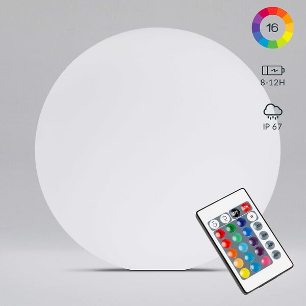 OVIALA - Boule led polyéthylène blanche - large