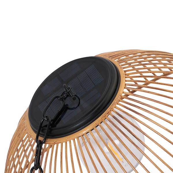 ID MARKET - Lampe solaire extérieure SYDNEY suspension en métal effet rotin - large