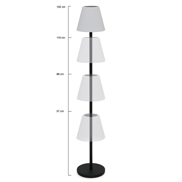 ID MARKET - Lampadaire solaire extérieur avec LED multicolore - large