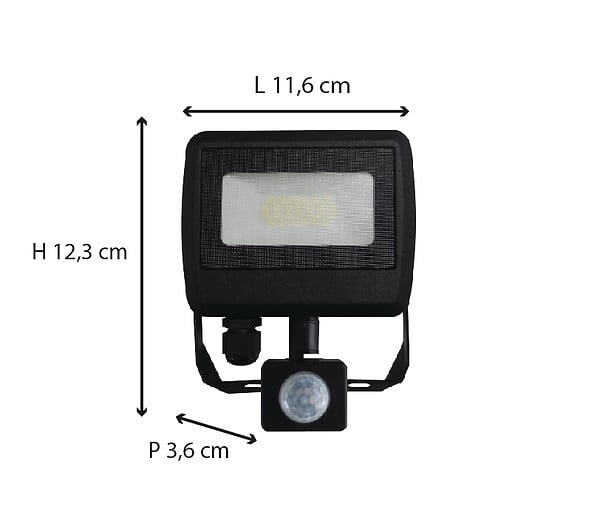 DIO - Projecteur + détecteur mouvement IP54 1600lm - Dio - large