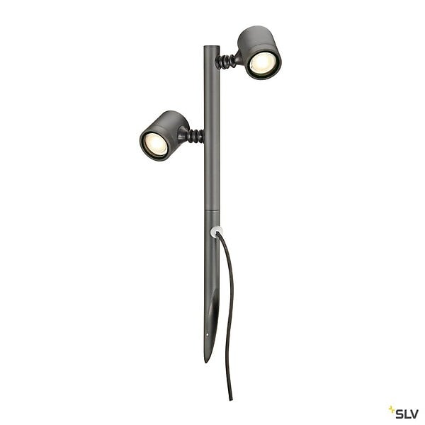 SLV - Borne extérieure SLV MYRA SPOT avec LED intégrée, anthracite pour éclairage de jardin - large