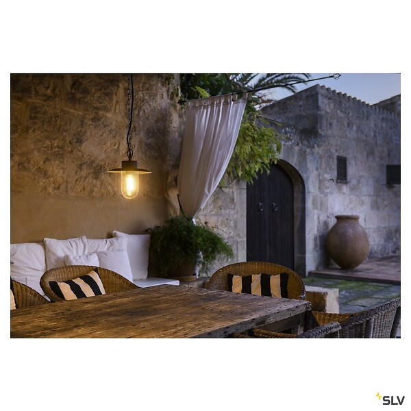 SLV - Suspension extérieure anthracite SLV MOLAT E27, 60W max, IP44 - large