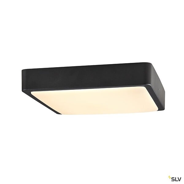 SLV - Applique et plafonnier extérieur carré SLV AINOS, anthracite, LED, 18W, 3000K/4000K, IP65, détecteur de mouvement - large