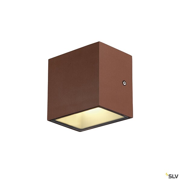 SLV - Applique extérieure SLV SITRA CUBE Up/Down rouille avec LED intégrée - Taille S - 12 cm - large