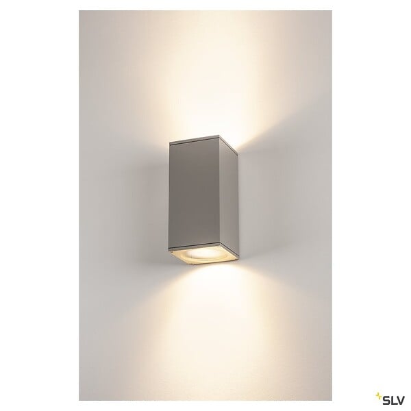 SLV - Applique extérieure SLV BIG THEO UP/DOWN, gris, GU10/QPAR111, 2x 75W max, IP44 - large