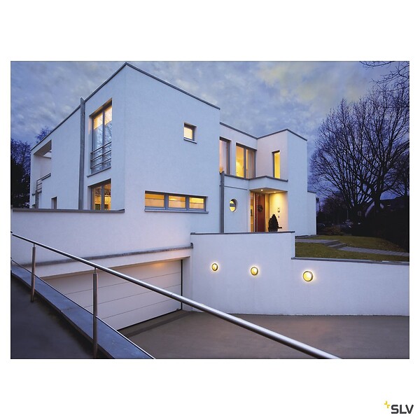 SLV - Applique et plafonnier extérieur SLV BULAN, gris, E14/C35, 60W max, IP46 - large