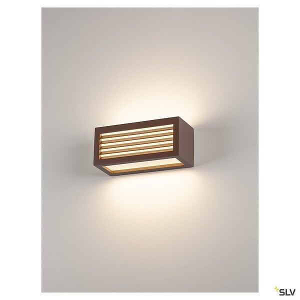 SLV - Applique extérieure SLV BOX-L, rouille, E27, 18W max, IP54 - large