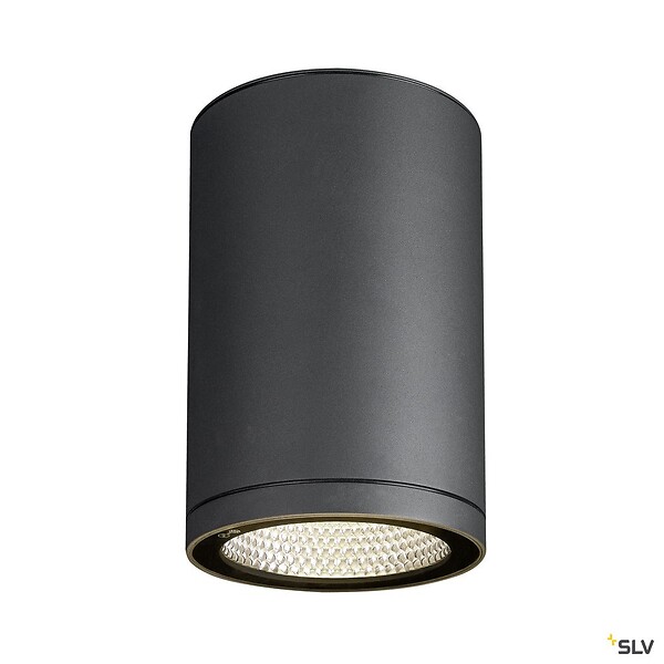 SLV - Plafonnier extérieur rond SLV ENOLA ROUND, anthracite, avec LED intégrée - Ø 14 cm - large